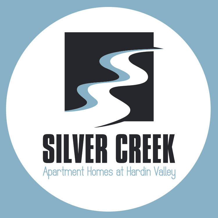A logo for Silver Creek Apartment Homes at Hardin Valley.